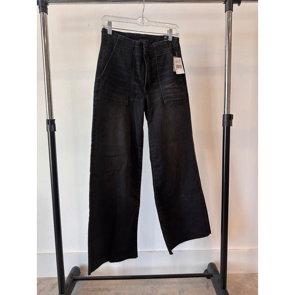 Kut from the Kloth Meg High Rise Wide Leg Jeans Black Specialist Wash Size 2 NEW